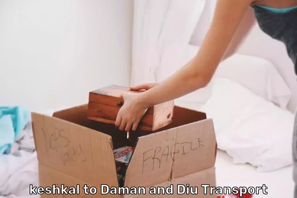 Parcel Delivery Service in keshkal to Daman and Diu