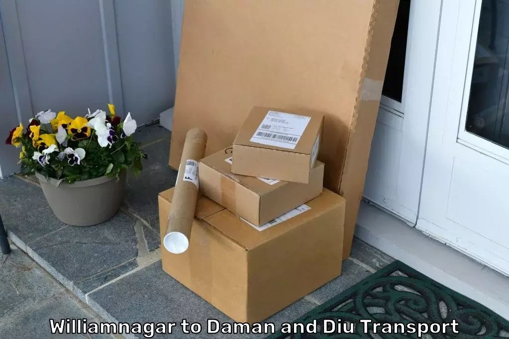 Vehicle Shipping Services in Williamnagar to Daman and Diu